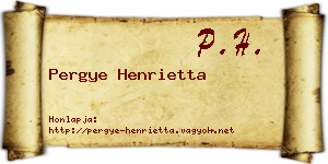 Pergye Henrietta névjegykártya